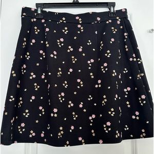 LOFT A-Line Women’s Skirt Black/Pink Size: M